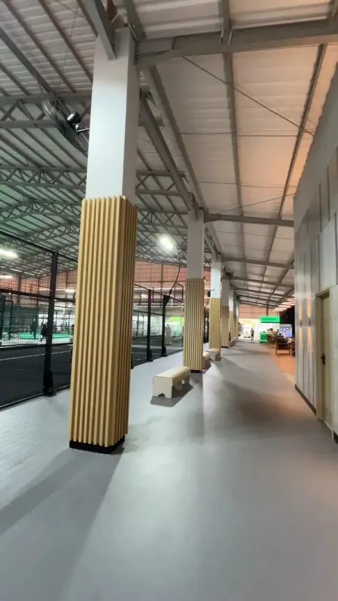 Walkway along the courts
